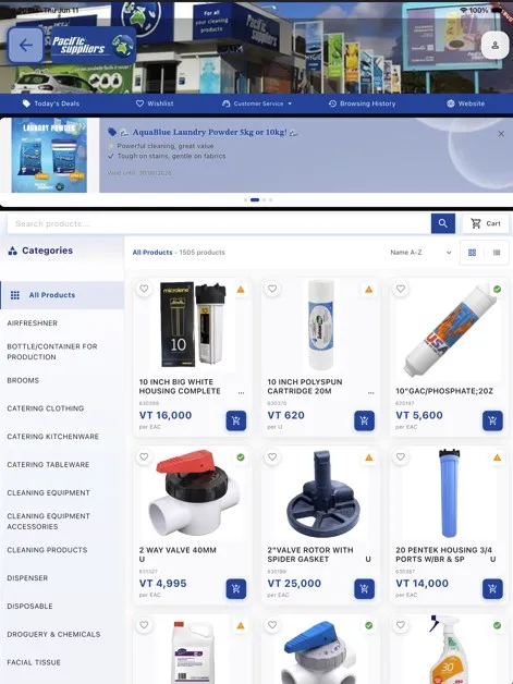 MarketPlace.vu app running on iPad